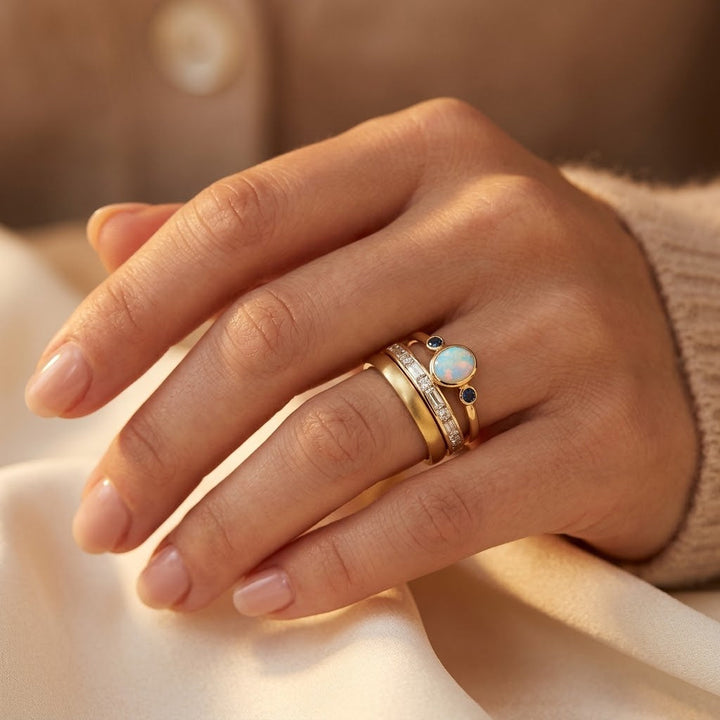 Stacked Bezel Ring Set in Gold