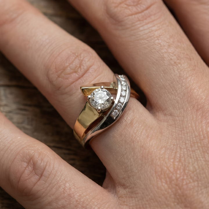 Radiance Irregular Gold & Silver Ring
