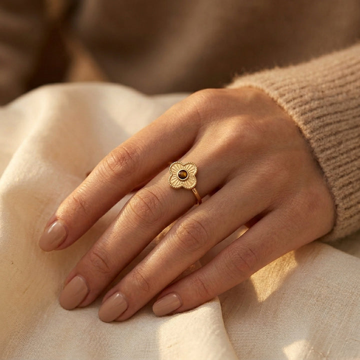 Gold Blossom Open Ring