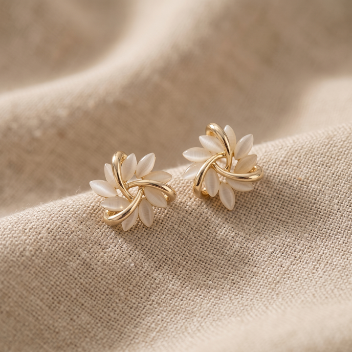 Sonja Elegant White Opal Earrings