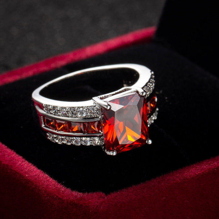 Silver Ruby Dual-Band Ring