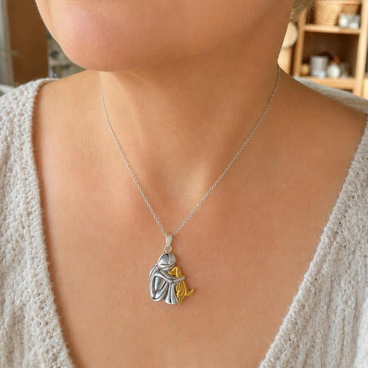 Gold Silver Dog Necklace