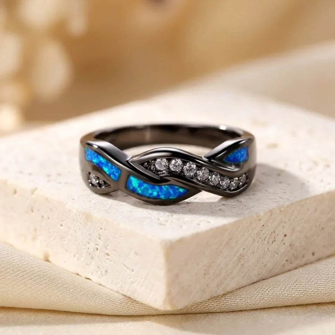 Spiral Silver Inlay Ring