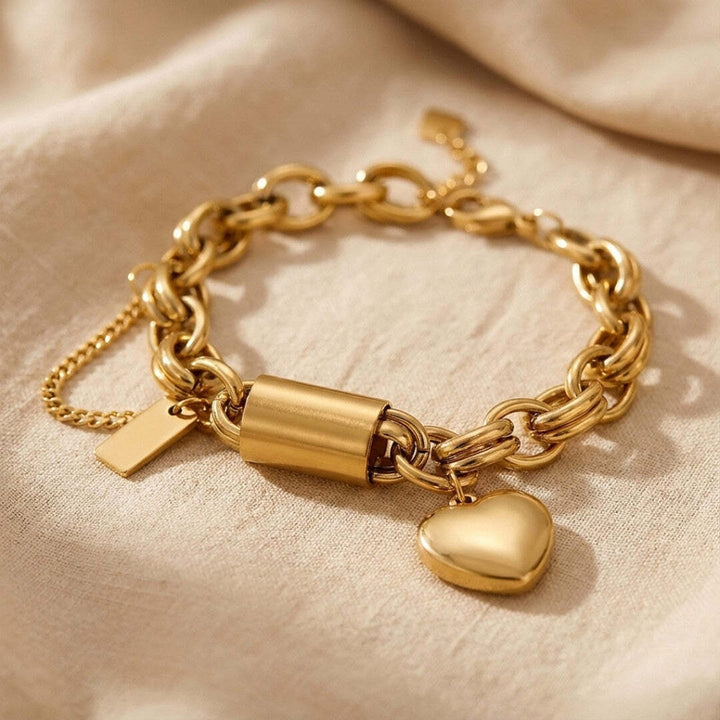 Golden Heart Chain Bracelet