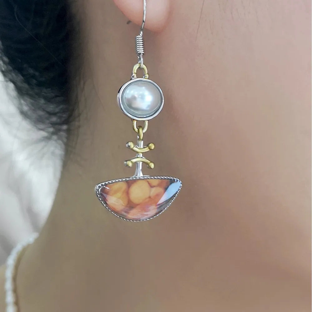 Elodi - Vintage Orange Earrings