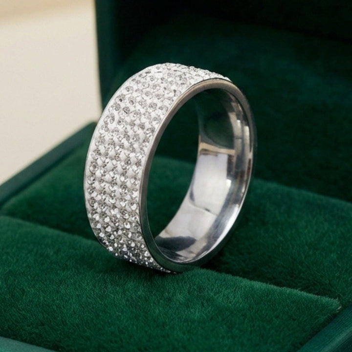 Pavelli Crystal-Studded Band Ring