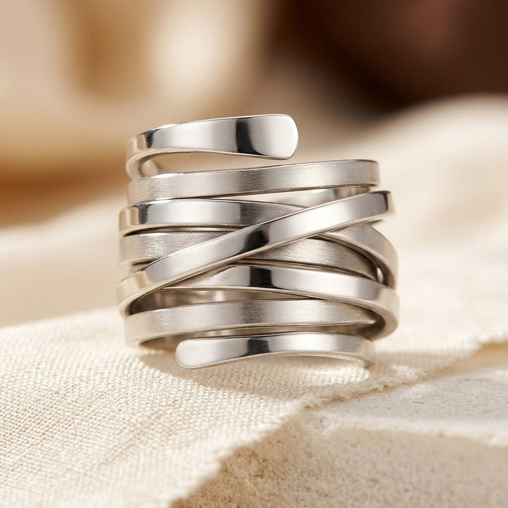 Silver Multi-Strip Wrap Ring