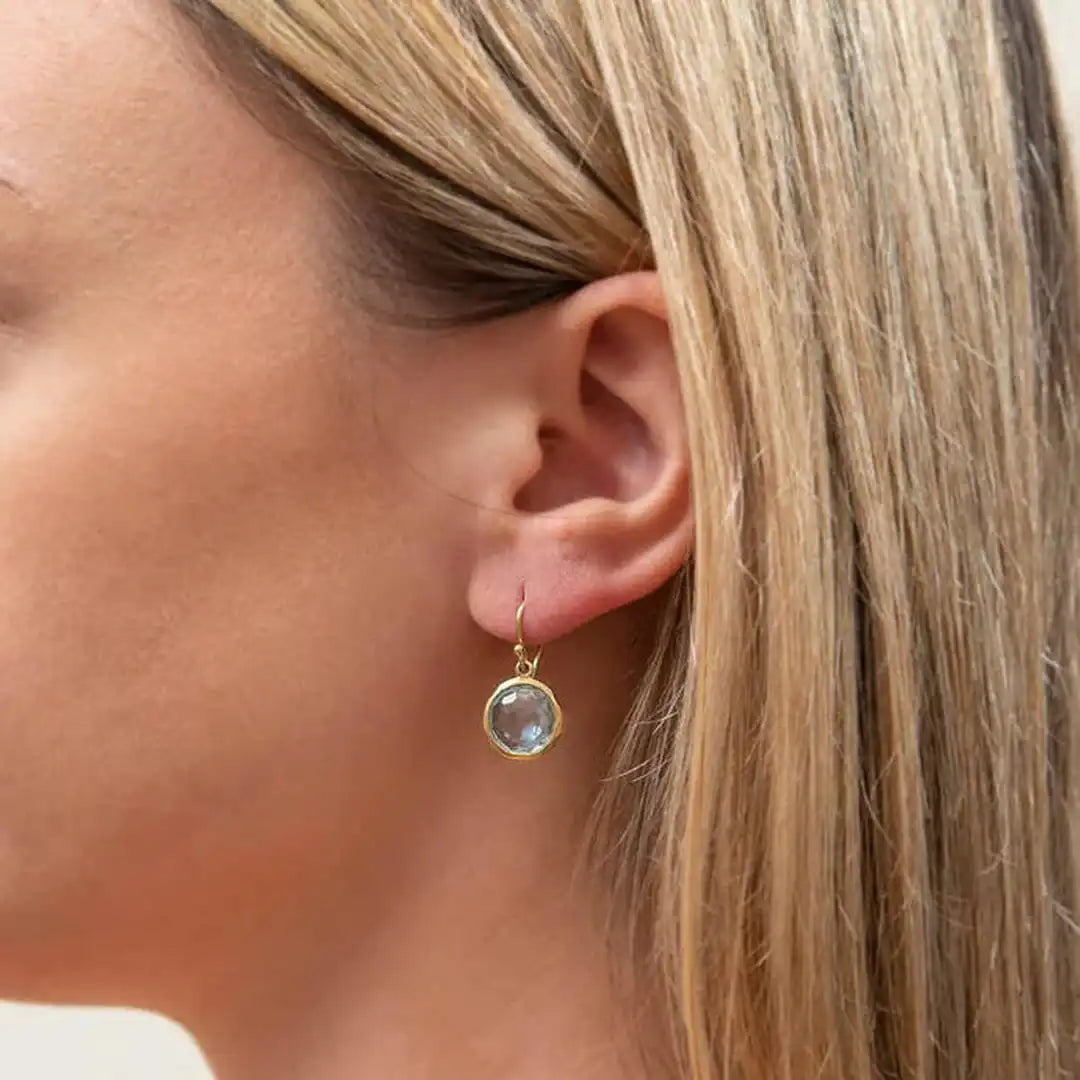Retro Blue Crystal Earrings