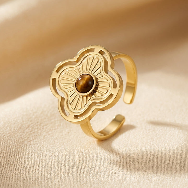 Gold Blossom Open Ring