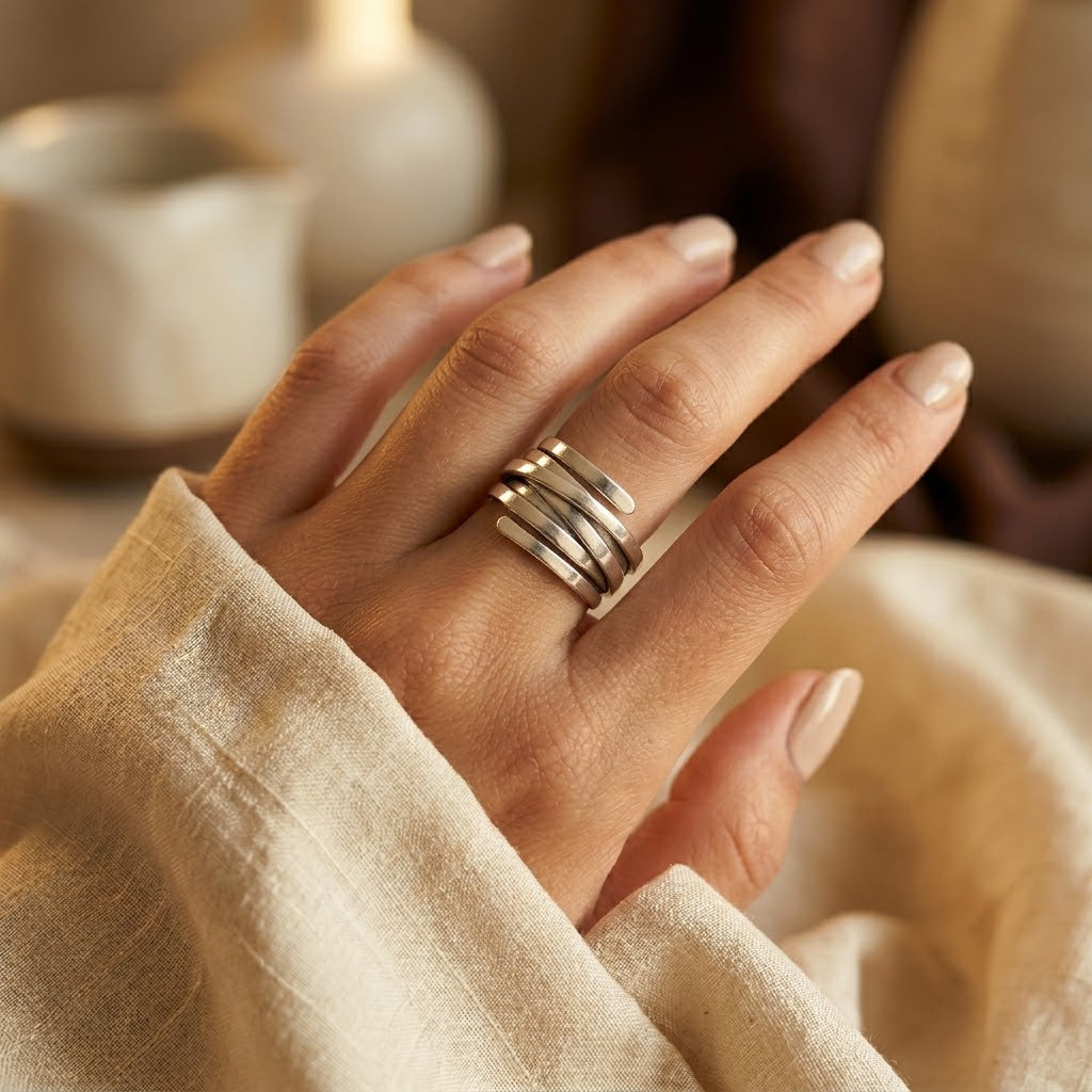 Silver Multi-Wrap Band Ring