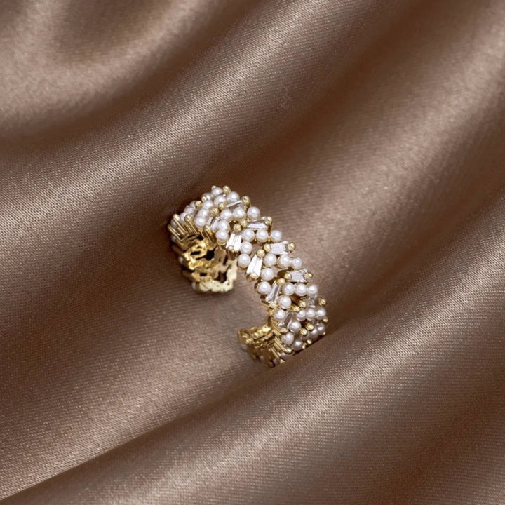 Opulent Gold Pearl Ring