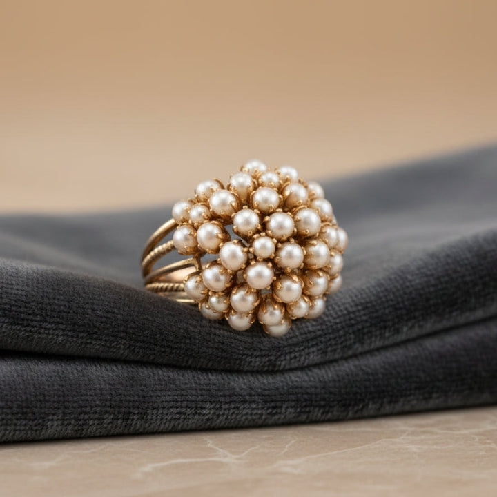 Pearl-Studded Inlay Ring