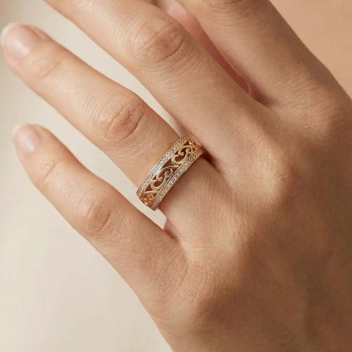Radiant Hollow Gold Band