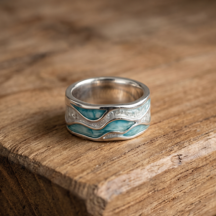 Turquoise Seasilver Wave Ring