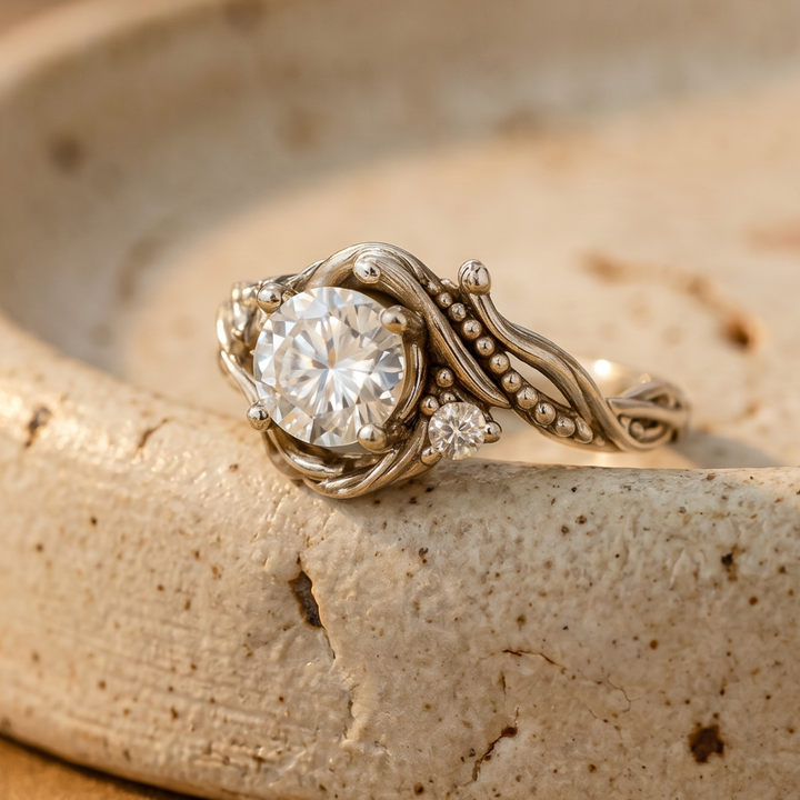 Sophisticated Silver Branch Zirconia Ring