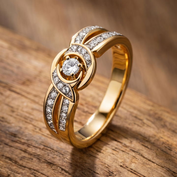 Timeless Gold Infinity Crystal Ring