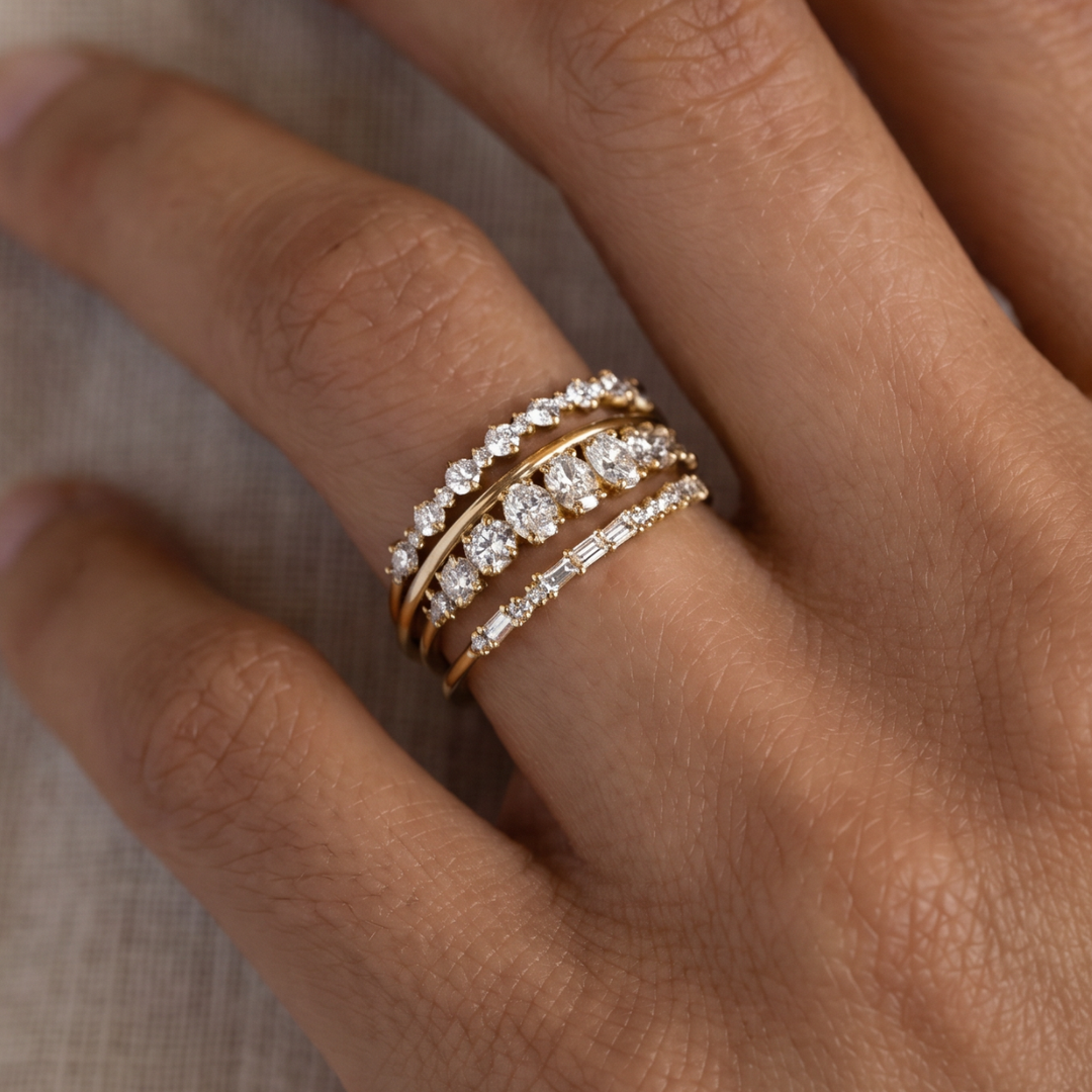 Classic Zirconia Ring Set with Timeless Elegance