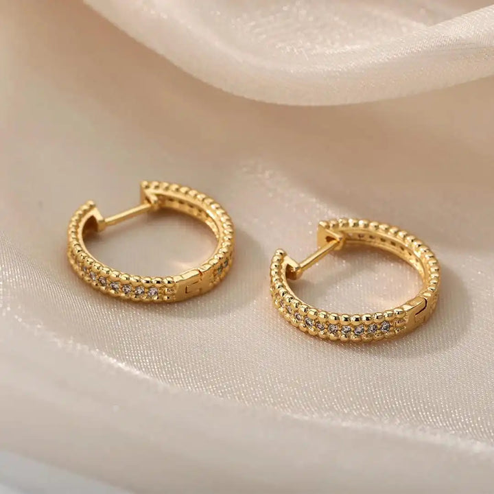 Embellished Crystal Hoop Earrings