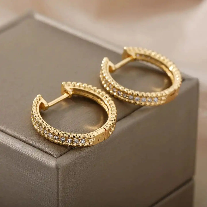 Embellished Crystal Hoop Earrings