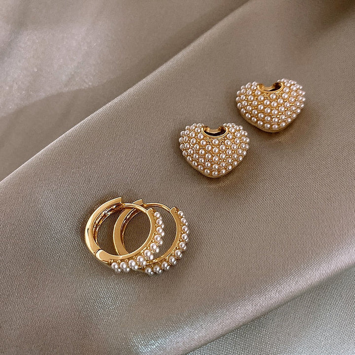 Pearl Heart Earrings