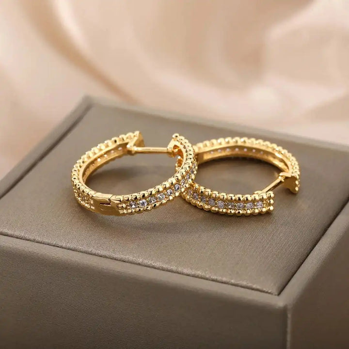 Embellished Crystal Hoop Earrings
