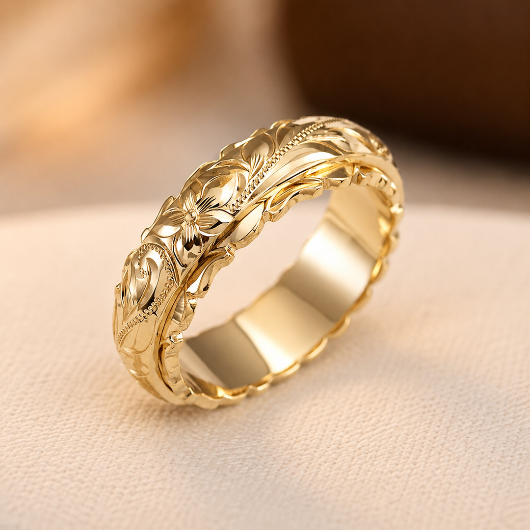 Vintage Gold Floral Ring