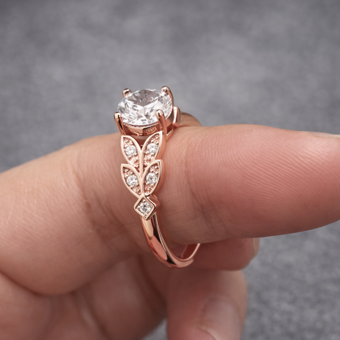 Exotic Floral Crown Zirconia Ring