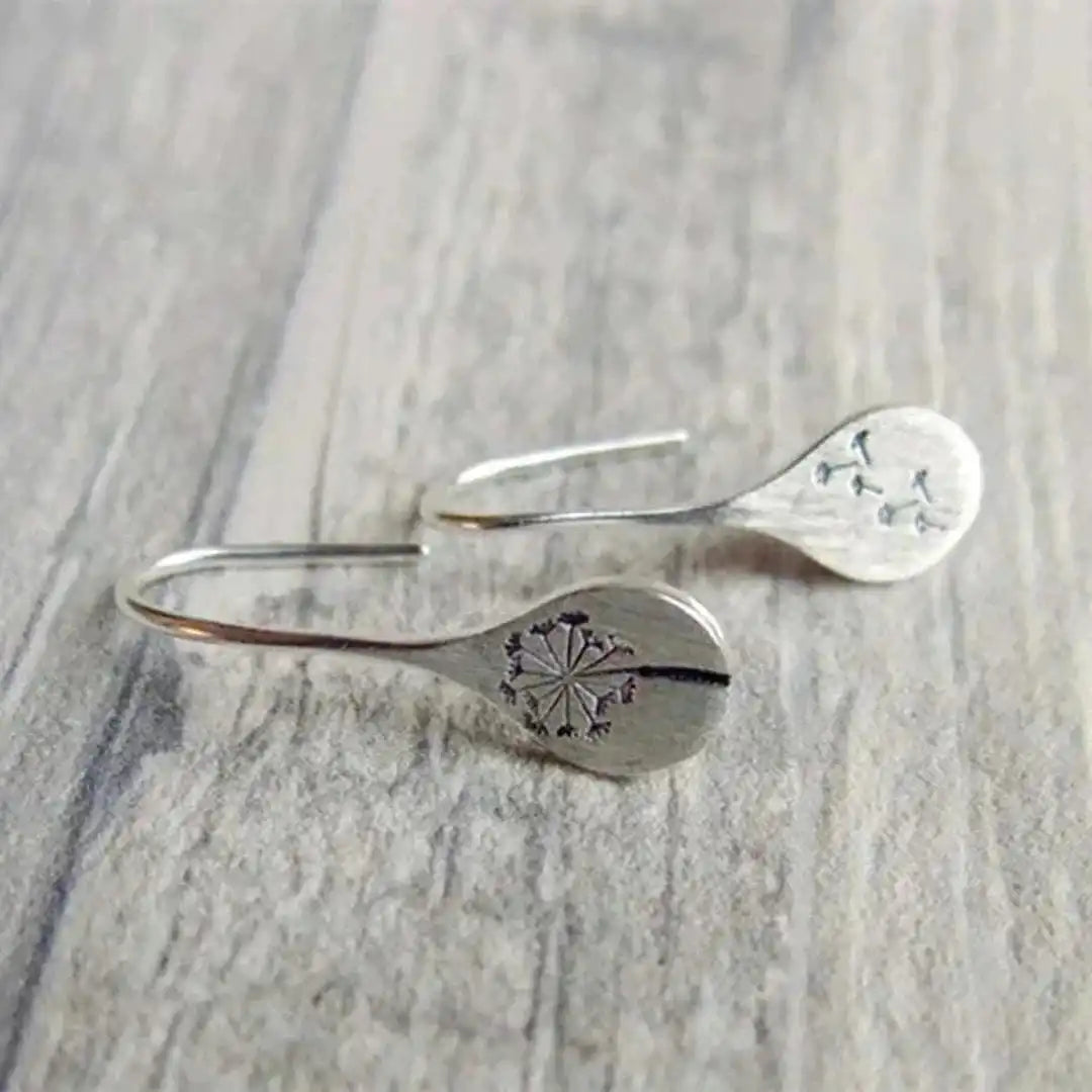 Vintage Floral Silver Earrings