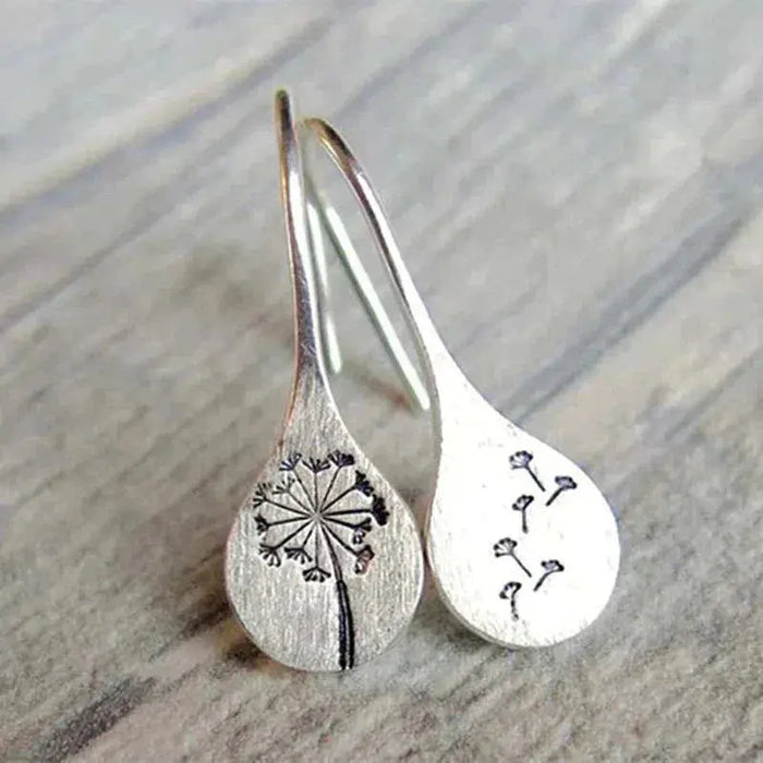 925 Sterling Silver Dandelion-Inspired Earrings