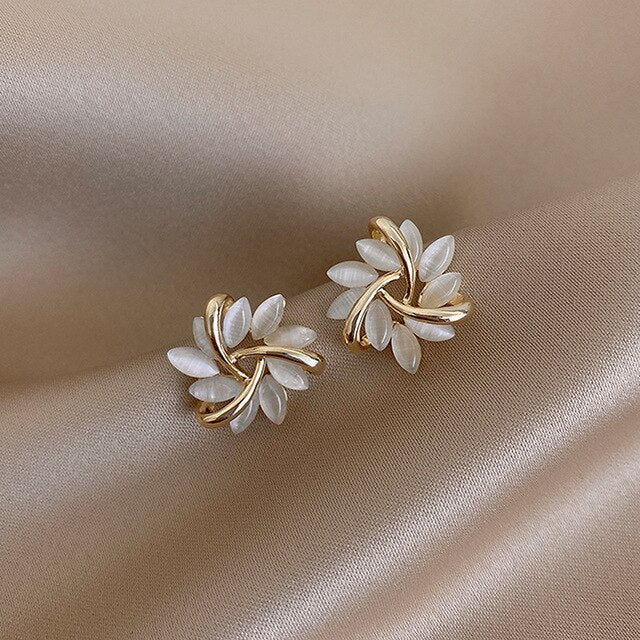 Sonja Elegant White Opal Earrings
