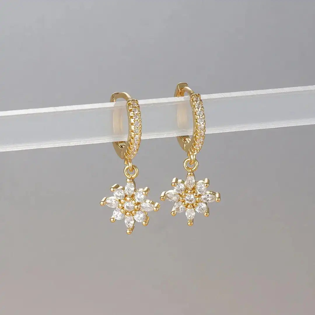 Timeless Crystal Snowflake Dangle Earrings