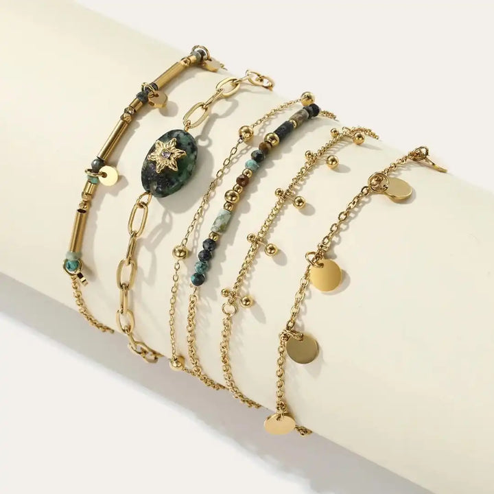 Golden Volcanic Turquoise Bracelet Collection