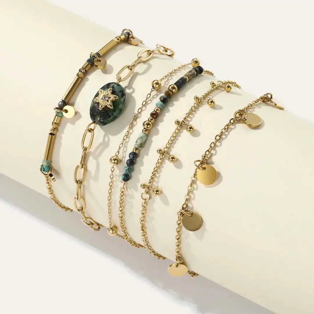 Gold Lava Turquoise Bracelet Collection