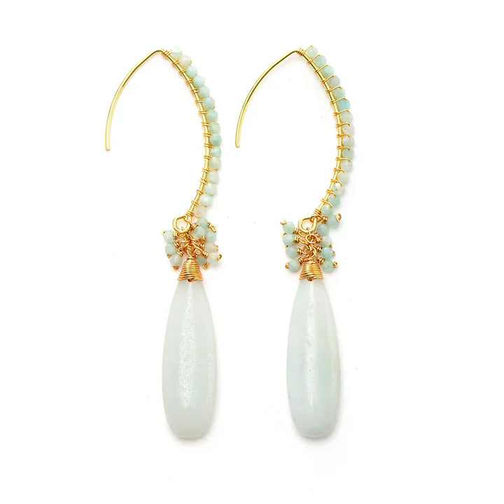 Sophisticated Amazonite and Gold Dangle Earrings