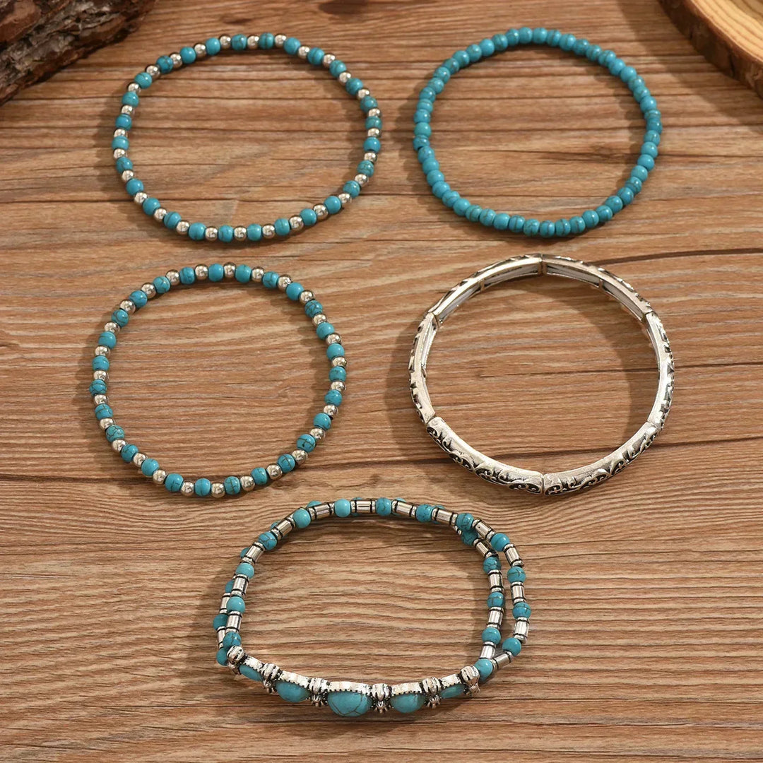 Bohemian Turquoise Gemstone Bracelet Collection