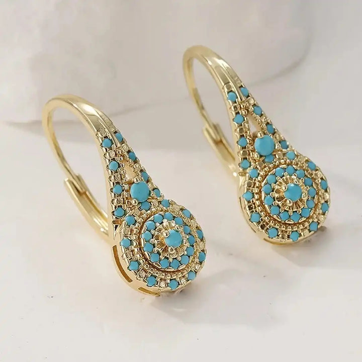 Chic Turquoise Mandala Earrings