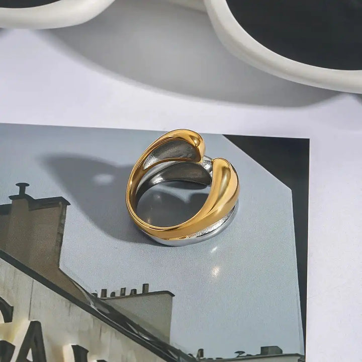 Dual Color Gold and Silver Stackable Ring