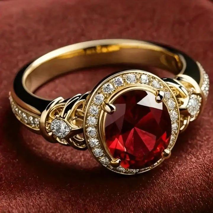 Ruby Halo Knot Statement Band