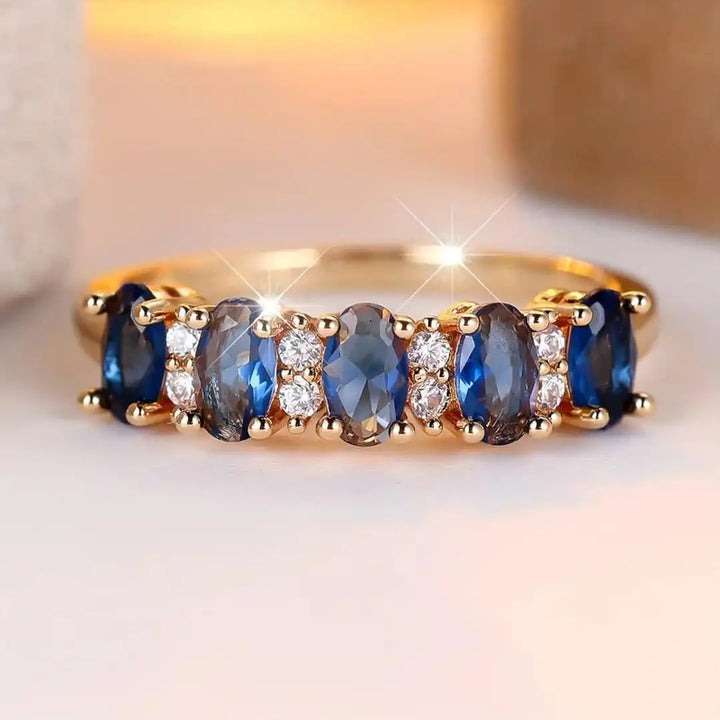 Oval Interchanging Accent Band Ring