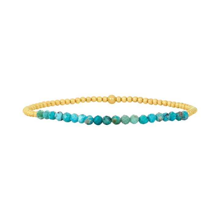 Stylish Turquoise and Gold Beaded Bracelet