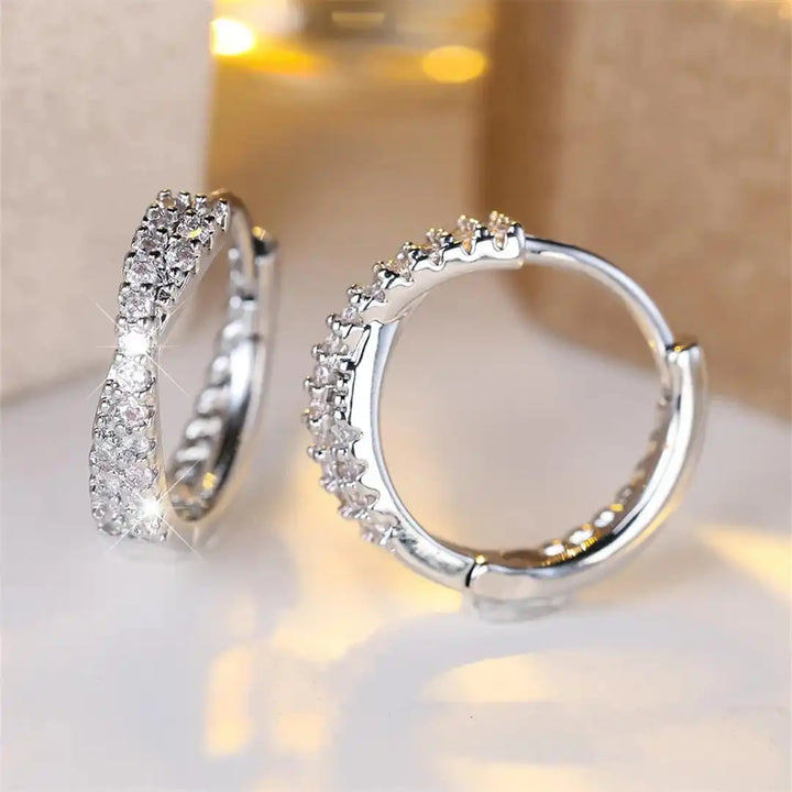Retro Zirconia Hoop Earrings