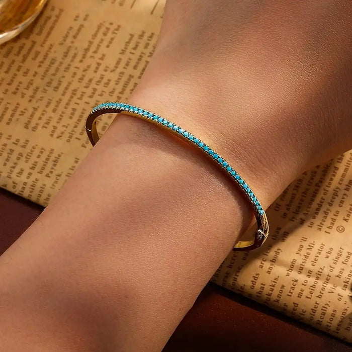 Turquoise and Gold Stone Bracelet