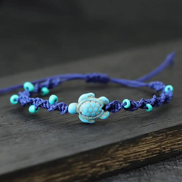 Bohemian Turtle Beaded Cord Bracelet