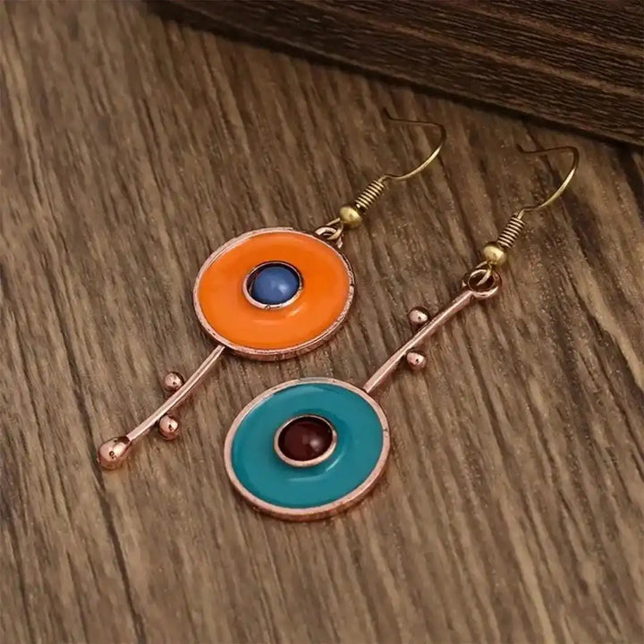 Vintage Bronze-Hued Gemstone Earrings