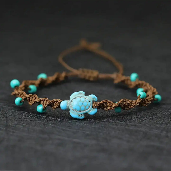 Bohemian Turtle Beaded Cord Bracelet