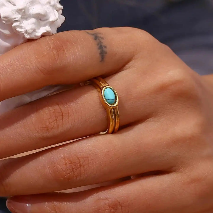 Antique Gold Natural Gemstone Ring