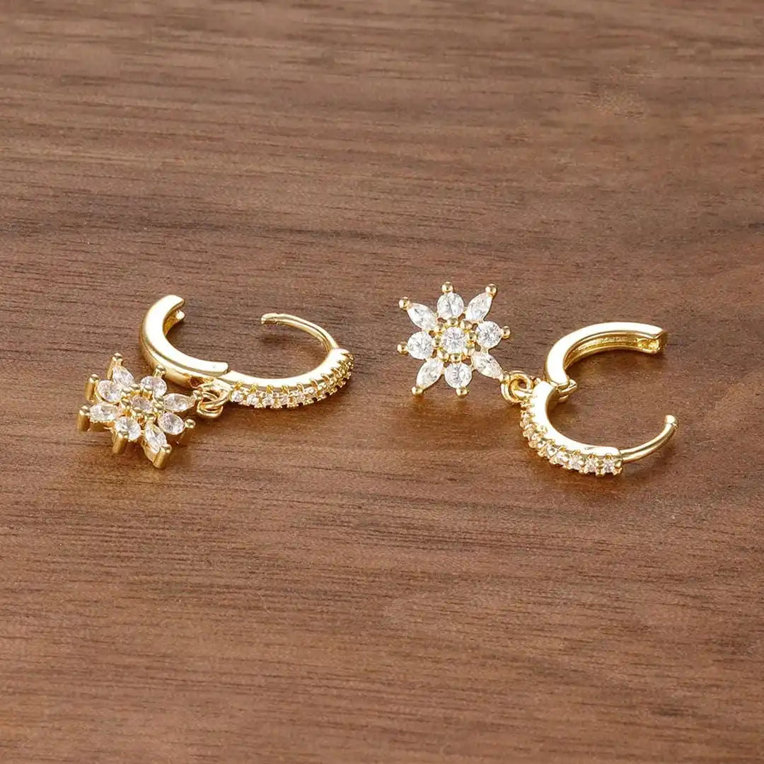 Timeless Crystal Snowflake Dangle Earrings