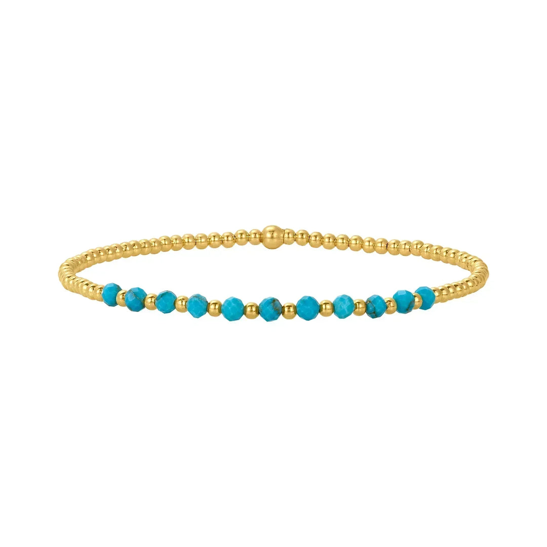 Stylish Turquoise and Gold Beaded Bracelet