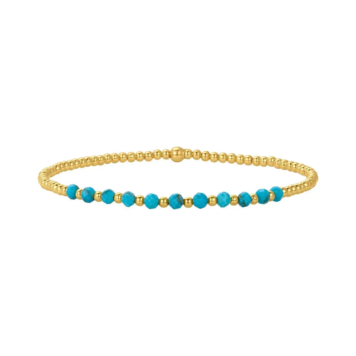 Stylish Turquoise and Gold Beaded Bracelet