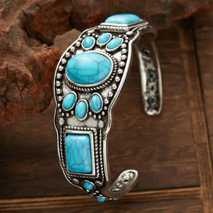 Retro Bohemian Turquoise Cuff Bangle